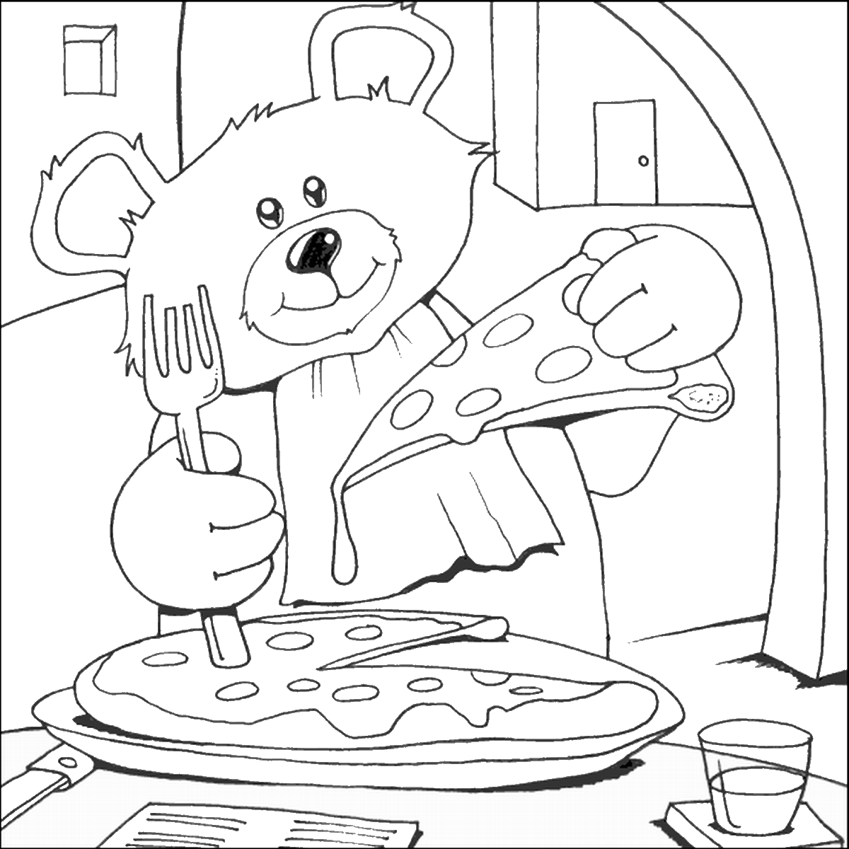 Plansa de colorat cu Pizza 25 18